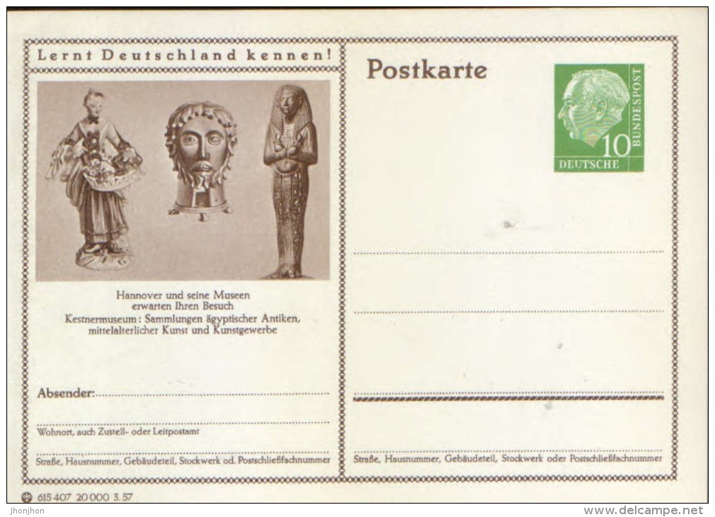 Germany/Federal Republic- Stationery Postcard Unused - P24 - Hannover Und Seine Museen, ägyptischer Antiken - Cartes Postales - Neuves