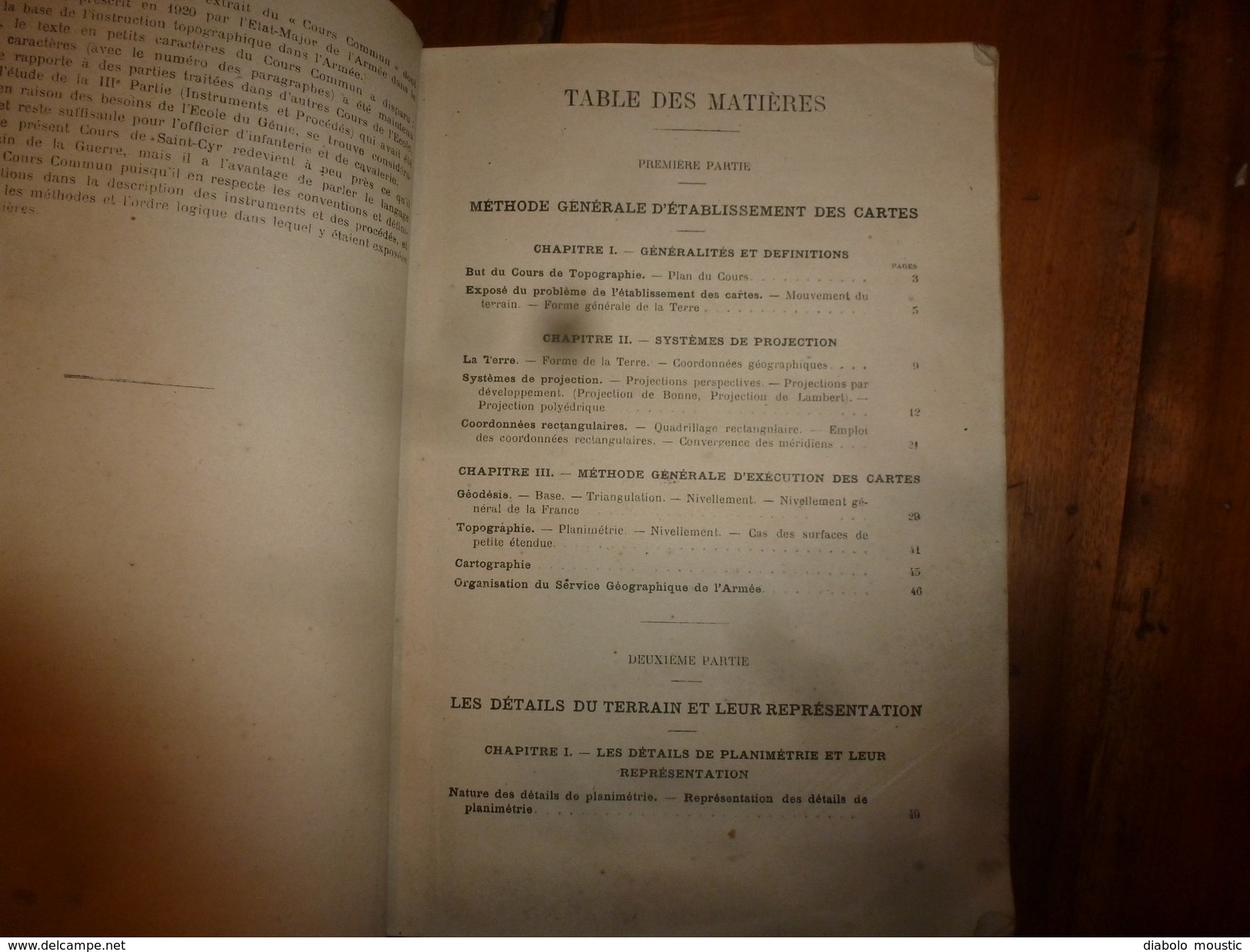 1925-1926      Ecole Spéciale Militaire de St-Cyr   COURS de TOPOGRAPHIE lien indispensable à la stratégie de batailles