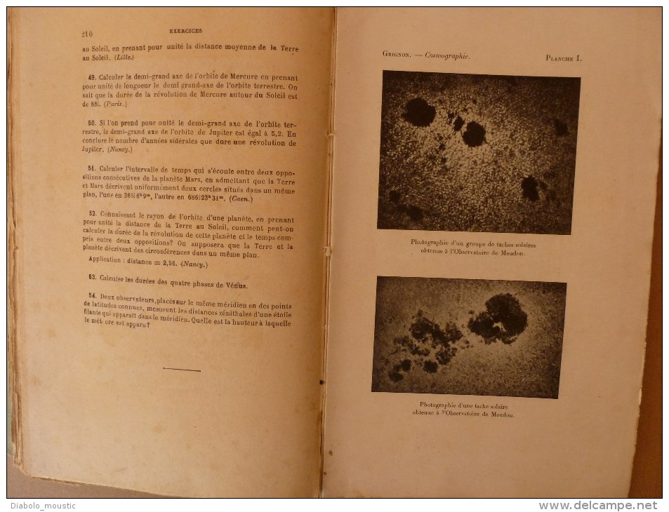 Traité de COSMOGRAPHIE à l'usage des élèves de MATHEMATIQUE A et B  par A. Grignon