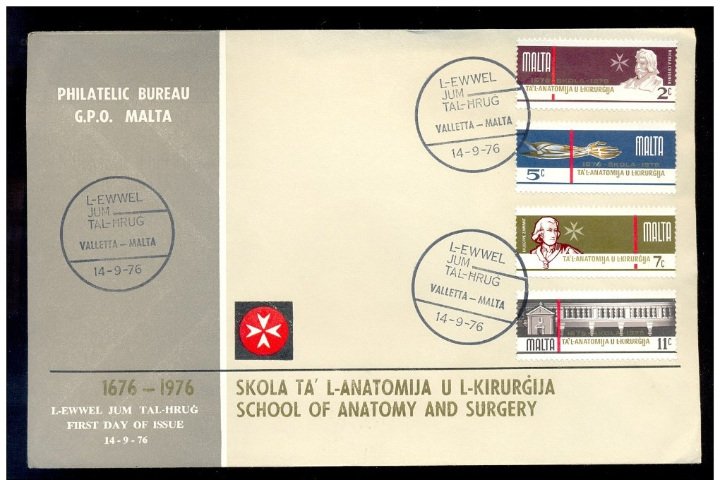 MALTA FDC 1976 * SCHOOL OF ANATOMY AND SURGERY * MEDICAL - Malta