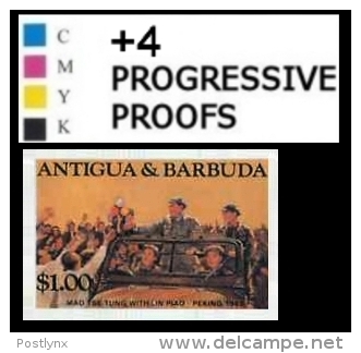 ANTIGUA & BARBUDA 1984 Mao Tse-tung Jeep Lin Piao $1 PROGRESSIVE PROOFS:5 Items     [épreuve Prueba Druckprobe Prova] - Mao Tse-Tung