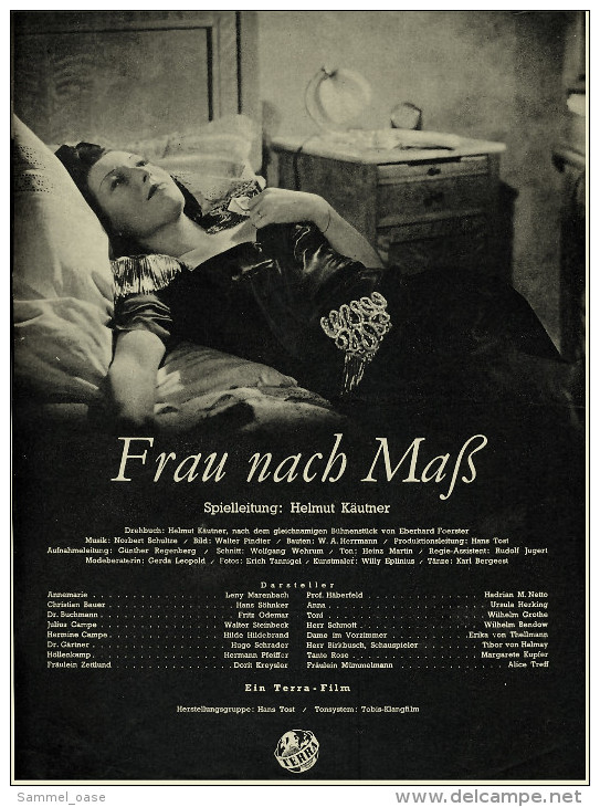 "Illustrierter Film-Kurier"  "Frau Nach Mass" Mit Leny Marenbach , Hans Söhnker  -  Filmprogramm Nr. 3076 Von 1939 - Zeitschriften