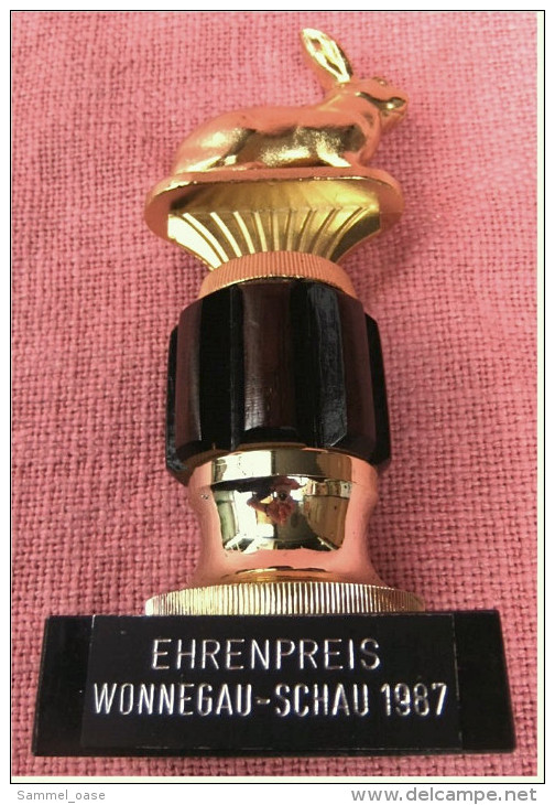 Pokal Kaninchen-Zucht-Verein  -  Ehrenpreis Wonnegau-Schau  -  Ca. 18 Cm Länge  -  Von 1987 - Sonstige & Ohne Zuordnung