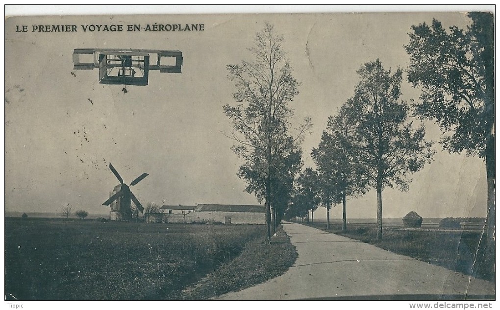 Premier  Voyage  En  Aéroplane   (  Aviateur   H.Farman  )  Le30 Octobre  1908    - Un Coin Cassé - - Inwijdingen