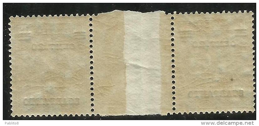 COLONIE ITALIANE EGEO 1916 SCARPANTO SOPRASTAMPATO SURCHARGE 20 C SU 15 CENT. PONTE GUTTER PAIRS MNH OTTIMA CENTRATURA - Ägäis (Scarpanto)