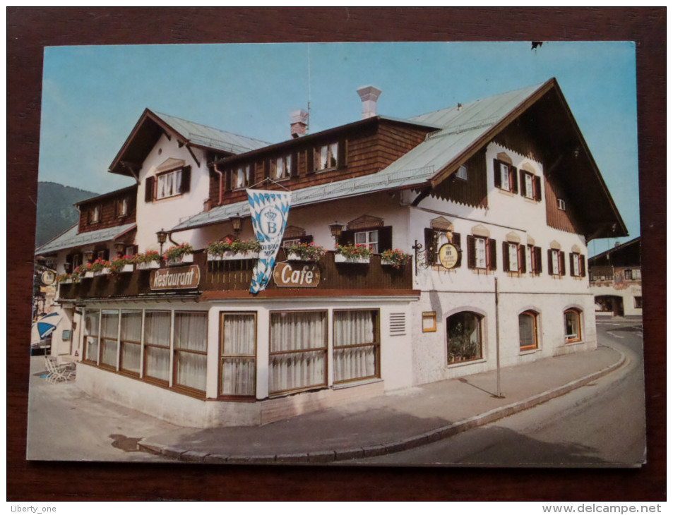 Gasthof BAYERISCHER LÖWE Fam. Kraus Oberammergau / Anno 19?? ( Dubbele Reclame Kaart - Zie Foto´s Voor Details ) !! - Hotels & Restaurants