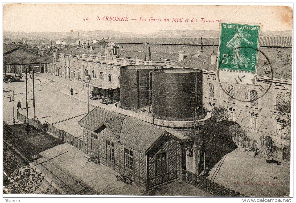 Les Gares Du Midi Et Des Trmways Un Coin Corne - Narbonne