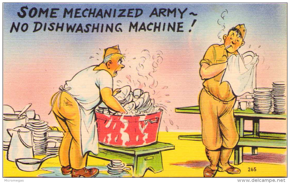 Some Mechanized Army - No Dishwashing Machine ! - Humour