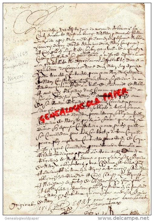 87 - ST SAINT LEONARD DE NOBLAT - NEXON- FRANCOIS DEGAY  1669 - Manuscripts