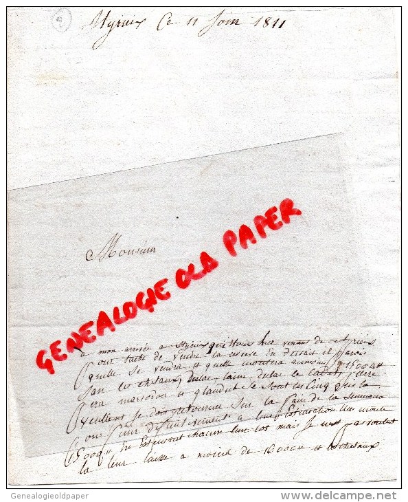 87 -ST - SAINT YRIEIX LA PERCHE- SAINT GERMAIN LES BELLES- 1811- ETIENNE LARIVIERE PDT TRIBUNAL LIMOGES - Manuscrits