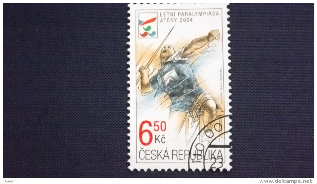 Tschechische Republik, Tschechien 405 Oo/used, Paralympics, Athen, Speerwerfen - Gebruikt