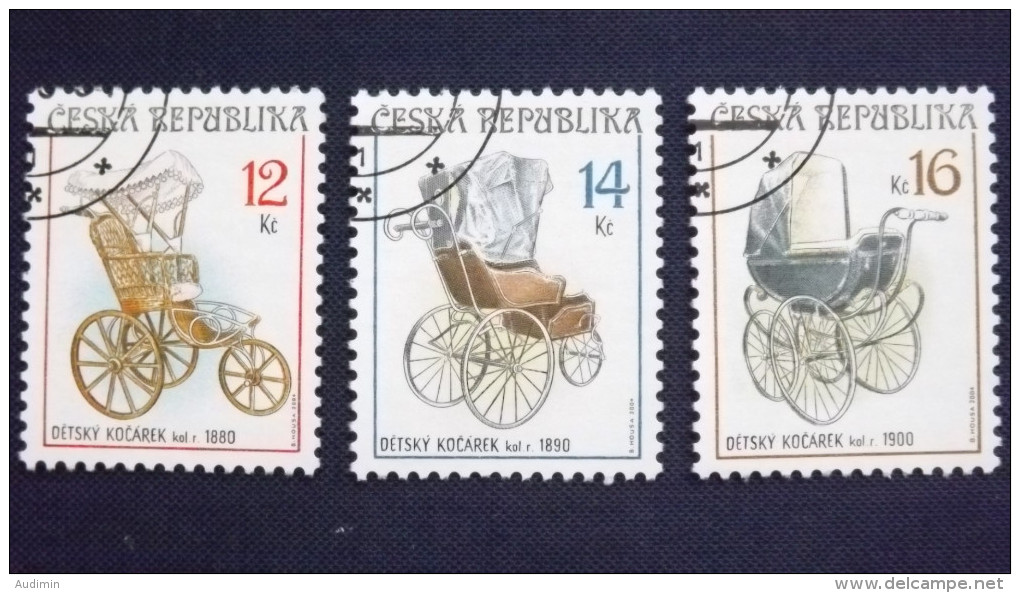 Tschechische Republik, Tschechien 413/5 Oo/used, Historische Kinderwagen - Used Stamps