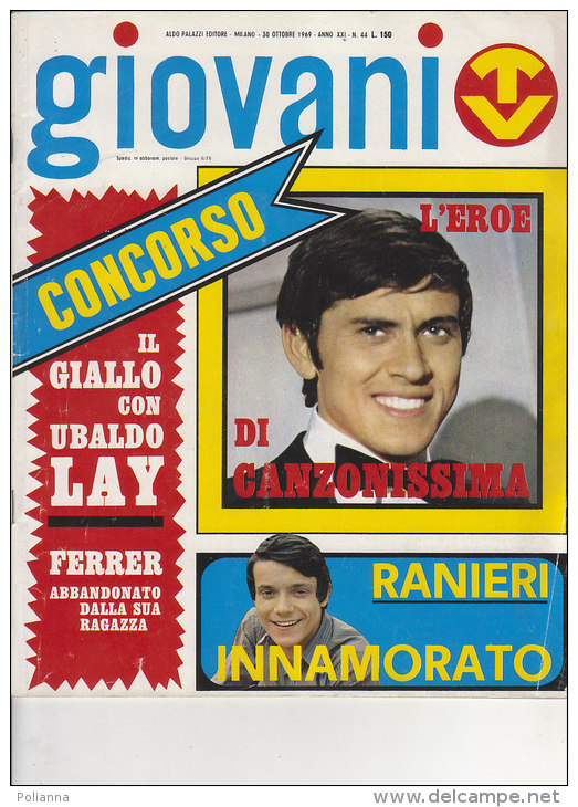 RA#44#09 GIOVANI TV N.44/1969/POSTER GIANNI MORANDI/FIGURINA CANZONISSIMA : MILVA - Musique