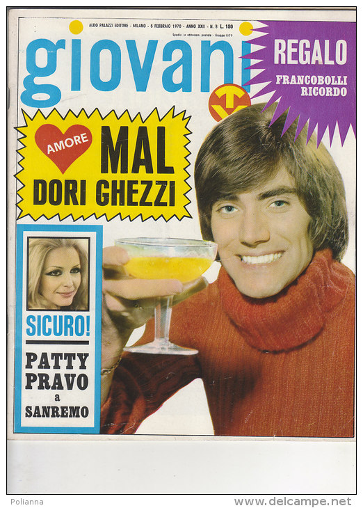 RA#44#14 GIOVANI TV N.6/1970/FRANCOBOLLI MAZZOLA RIVERA CELENTANO SYLVIE/BOB DYLAN/GEORGE LAZENBY/MAL/POSTER PETER FONDA - Musique