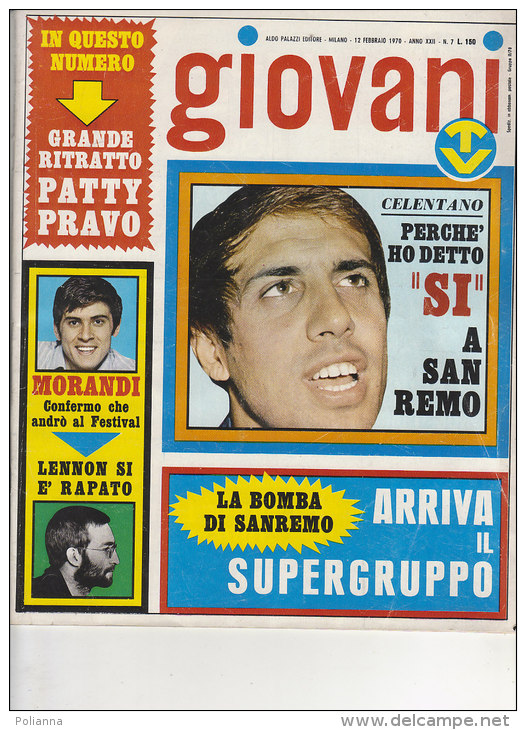 RA#44#15 GIOVANI TV N.7/1970 POSTER PATTY PRAVO/FRANCOBOLLI GIANNI RIVERA/NADA - Música