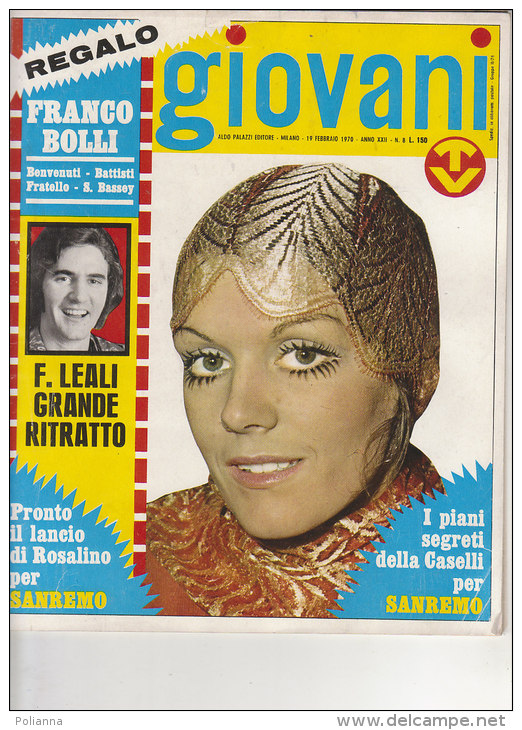 RA#44#16 GIOVANI TV N.8/1970 POSTER FAUSTO LEALI/FRANCOBOLLI BATTISTI/BENVENUTI - Muziek