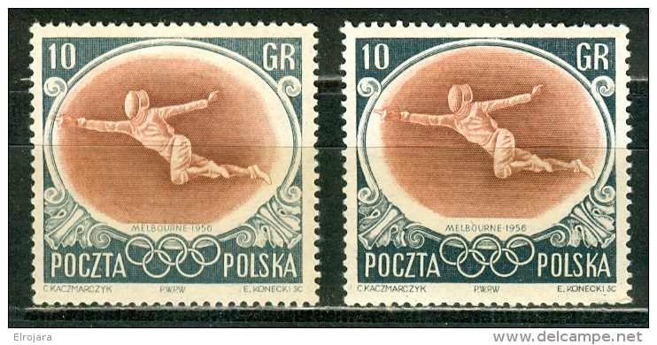 POLAND 10 Gr. With Light GRAY With Hingemark And Dark GRAY Frame Mint Without Hinge - Ete 1956: Melbourne