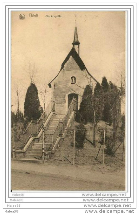 BELGIQUE,,,THIELT,,,,,,, STOCKCAPELLE ,,,,VOYAGE  1918,,,,,JOLIE CARTE ,,,,TBE,,,, - Tielt