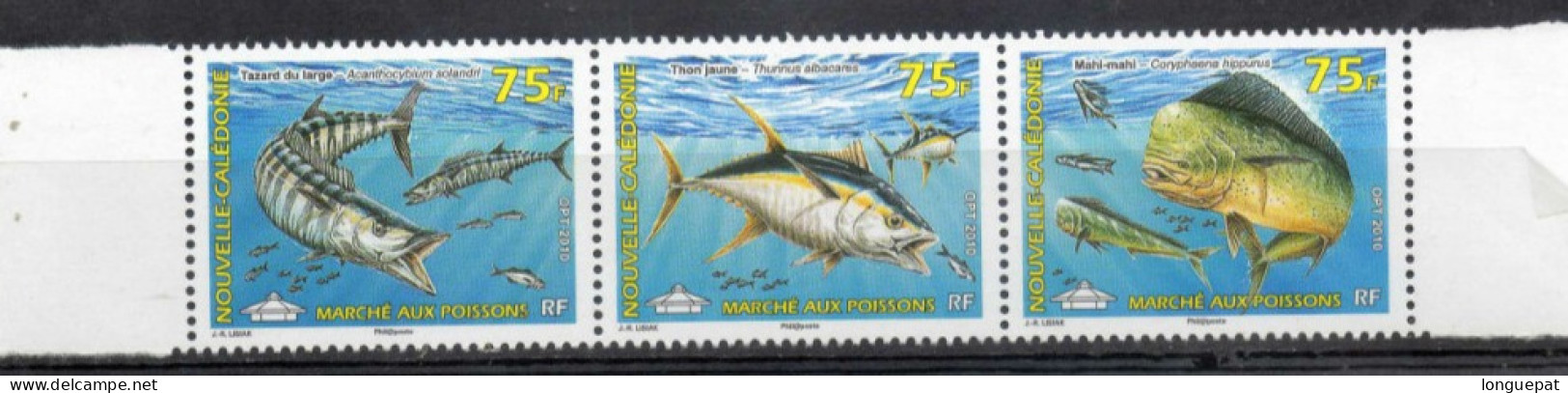 Nelle-CALEDONIE : Poissons : Tazard Du Large, Thon Jaune, Mahi-mahi - Le Marché Aux Poissons - Unused Stamps