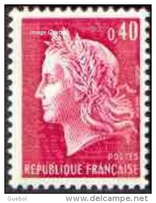 France Variété N° 1536.Ba **  Marianne De Cheffer  La République Le 0.40 Fr Rouge Avec 2 Bandes De Phosphore - Unused Stamps