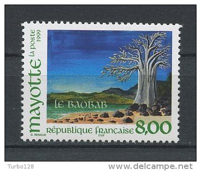 MAYOTTE 1999  N° 75 **  Neuf = MNH Superbe Flore Flora Arbres Trees Le Baobab - Unused Stamps