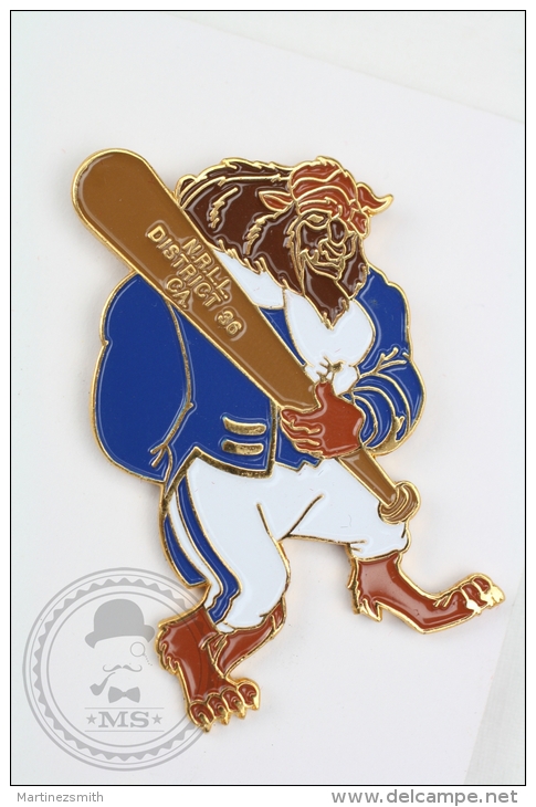 Walt Disney The Beast With Baseball Bat - N.R.L.L. District 36 CA - Blue Jacket - Pin Badge #PLS - Disney