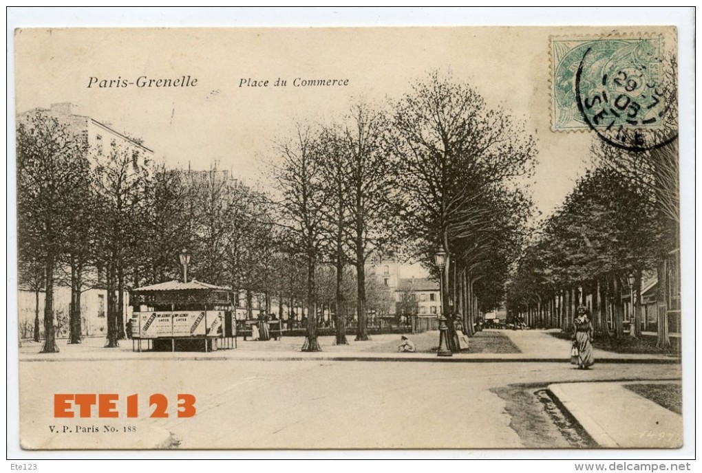 Paris Grenelle  - Place Du Commerce  - éditeur  V.P.  Paris N° 188 - District 15