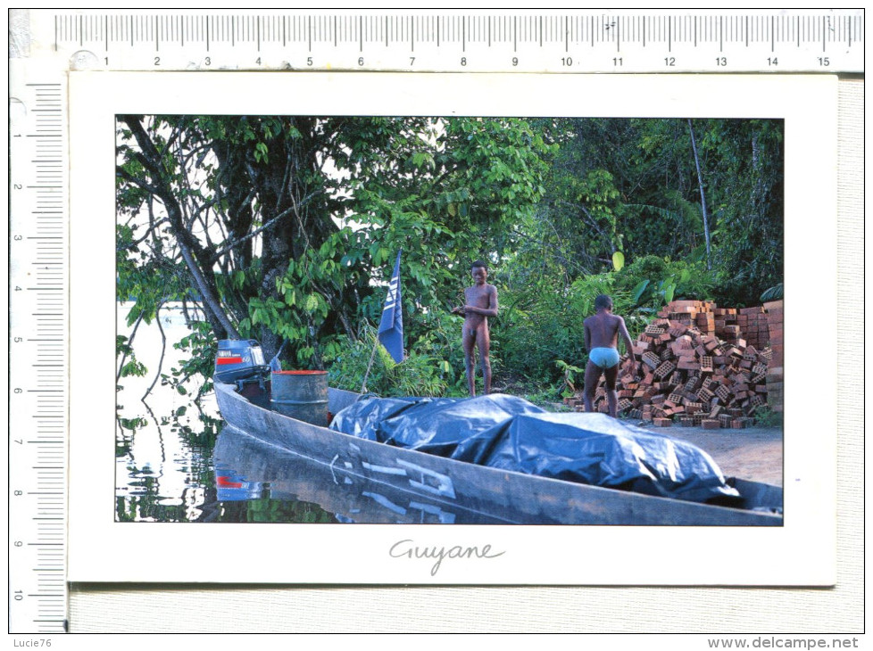 GUYANE    -   MARONI  -   Jeunes  BOSCH   -  Pirogue - Saint Laurent Du Maroni