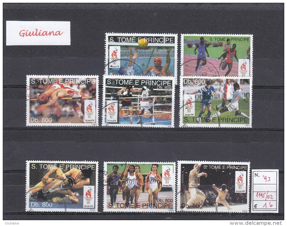 Sao Tomè E Principe 1993 - Yt 1195/02  Used   Olimpiadi Atlanta '96 - Sommer 1996: Atlanta