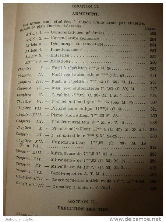 1951 MANUEL du Gradé :PISTOLET AUTOMAT,P-M;CARABINE;MITRAILLEUSES;FUSIL ;LANCE-ROQUETTE;GRENADES; MINE;EXPLOSIF;GAZ..etc