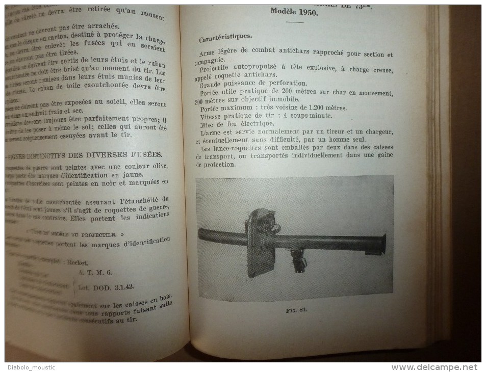 1951 MANUEL du Gradé :PISTOLET AUTOMAT,P-M;CARABINE;MITRAILLEUSES;FUSIL ;LANCE-ROQUETTE;GRENADES; MINE;EXPLOSIF;GAZ..etc