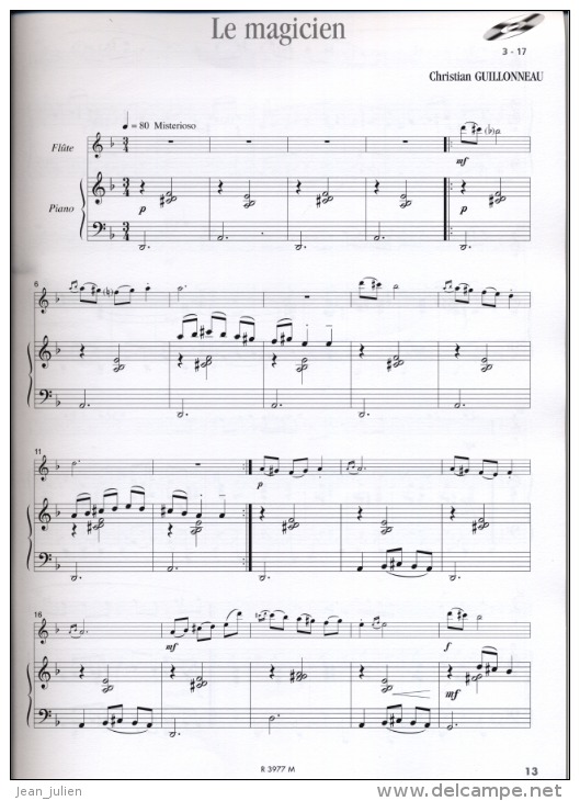 PARTITION  MUSICALE - SOLFEGE - 13 Pieces Pour Flute Et Piano - "Le Petit Fluté Au Cirque" - - Autres & Non Classés