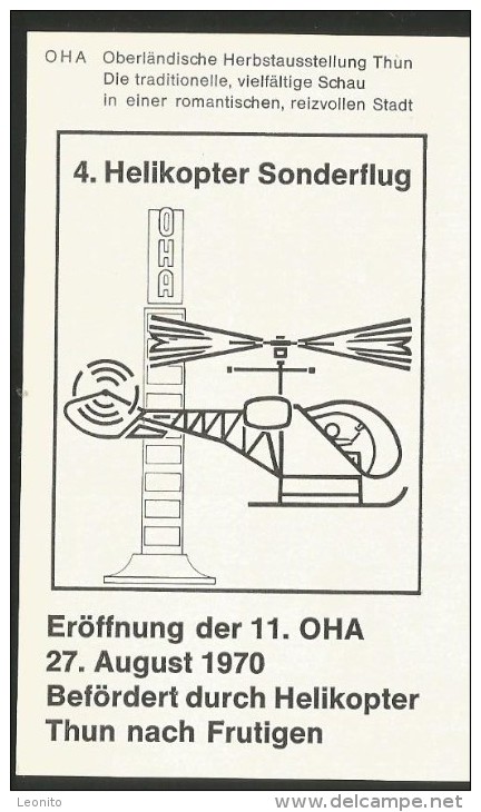 HELICOPTER Hubschrauber Sonderflug Thun - Frutigen Herbstausstellung 1970 - Helicopters