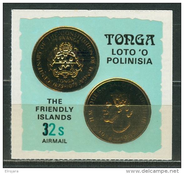 Tonga Centenary Of The Constitution Of Tonga Stamp With New Value - Tonga (1970-...)