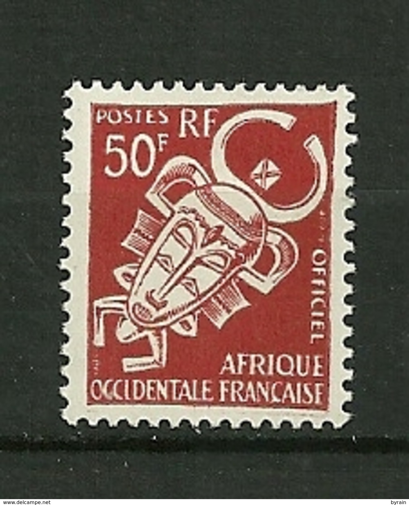 A.O.F.1958  Timbres Service   N° 9  "Masques"       Neuf Avec Trace De Charnière - Unused Stamps