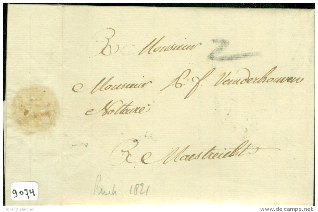 HANDGESCHREVEN BRIEF Uit 1821 Van LUIK Naar NOTARIS Te MAASTRICHT (9074) - 1815-1830 (Période Hollandaise)