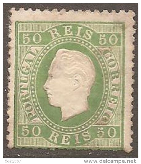 Portugal 1871 King Luis I 50R Green K.12 1/2 Mi.39xB MH AM.388 - Neufs