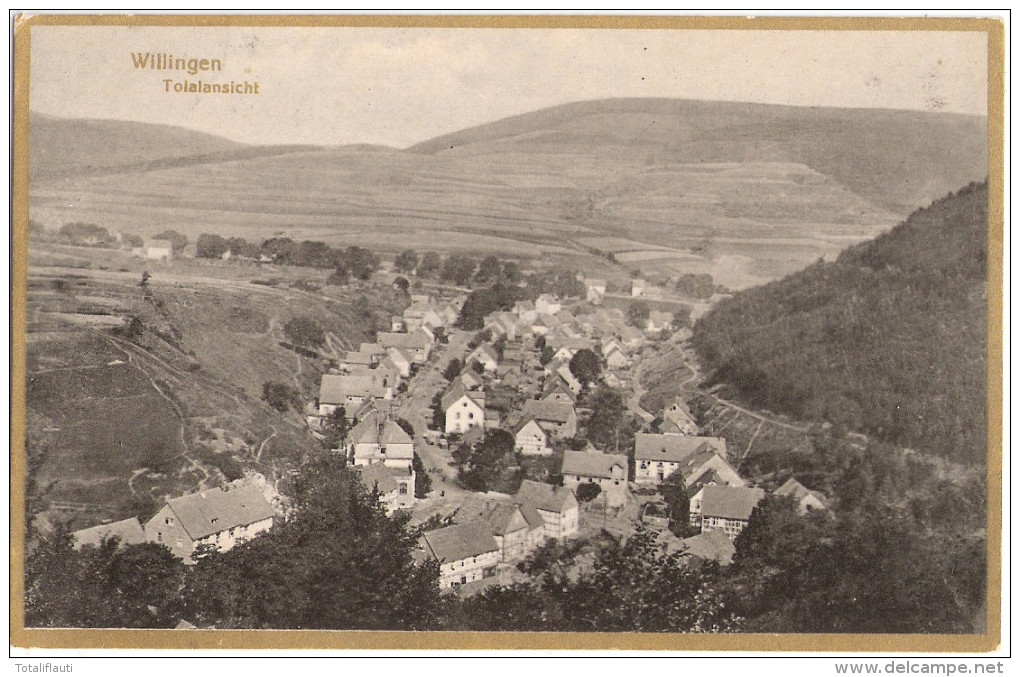 WILLINGEN Upland Kreis Waldeck Frankenberg Totalansicht Goldrand  Ungelaufen - Frankenberg (Eder)