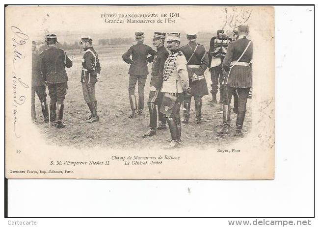 51 BETHENY FETES FRANCO RUSSES 1901 General Andre Empereur Nicolas - Bétheny