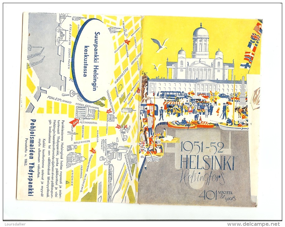 PLAN DE LA VILLE HELSINKI 1951-1952 Pour Les JEUX OLYMPIA - Libros