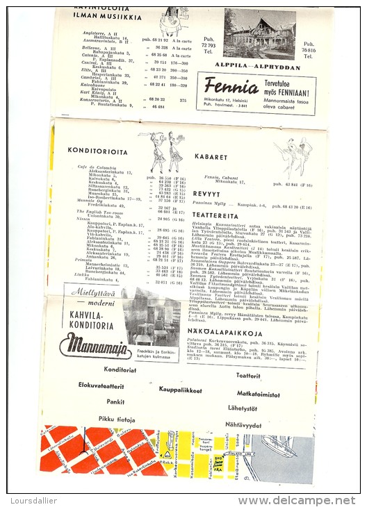 PLAN DE LA VILLE HELSINKI 1951-1952 Pour Les JEUX OLYMPIA - Books