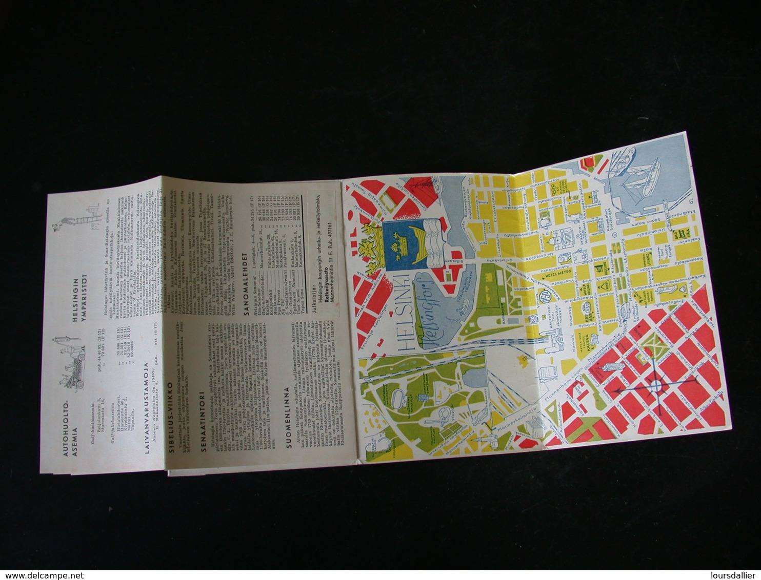 PLAN DE LA VILLE HELSINKI 1951-1952 Pour Les JEUX OLYMPIA - Livres