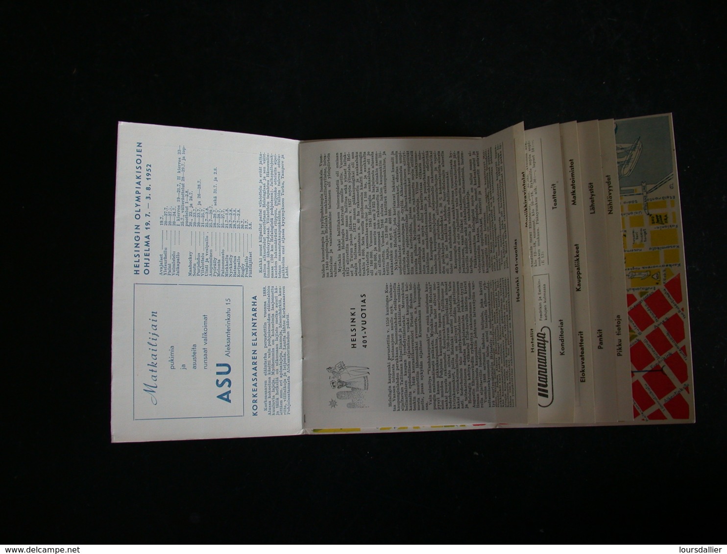 PLAN DE LA VILLE HELSINKI 1951-1952 Pour Les JEUX OLYMPIA - Libros