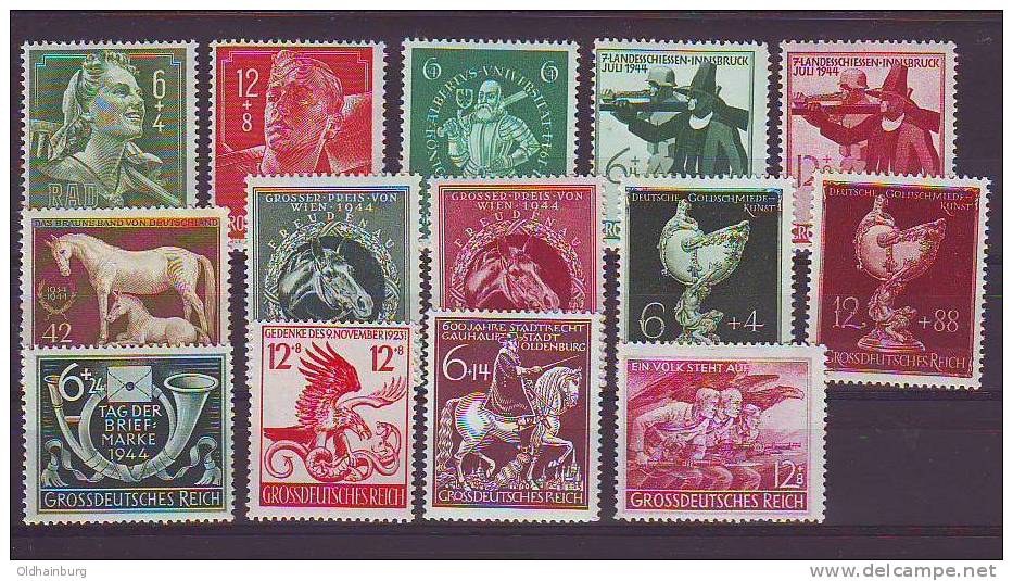 DR/ Österreich 1944- 45, ANK 894- 908, Von RAD Bis Volkssturm 14 Ausgaben Postfrisch ** - Unused Stamps