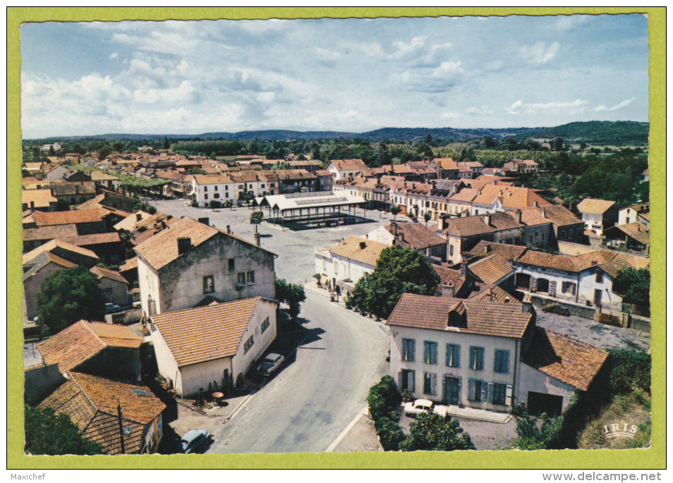 Maubourguet - Vue Panoramique (place Avec La Halle Ouverte - Circulé 1975 - Maubourguet