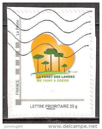 Timbre France Y&T Montimbramoi N°4 Obl. Timbre Personnalisé "La Forêt Des Landes". Lettre Prioritaire 20g. Cote 2.00 € - Other & Unclassified