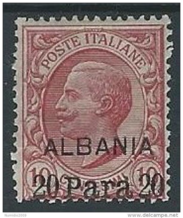 1907 LEVANTE ALBANIA EFFIGIE 20 PA SU 10 CENT MH * - ED963 - Albanië