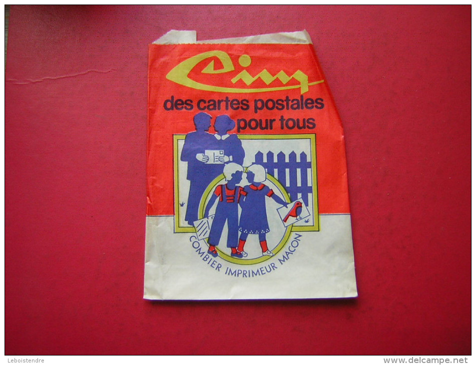 ANCIEN SAC PAPIER  CIM POUR L'EMBALLAGE DES CARTES POSTALES LORS DE LEURS ACHATS   CIM DES CARTES POSTALES POUR TOUS - Non-classés