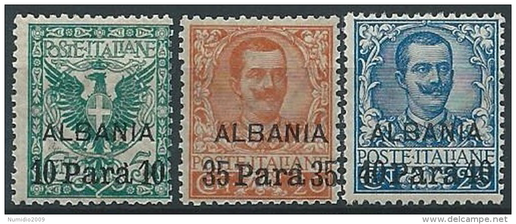 1902 LEVANTE ALBANIA 3 VALORI MNH ** - ED961-3 - Albanie