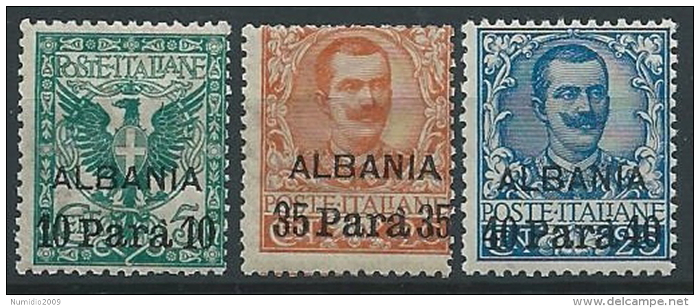 1902 LEVANTE ALBANIA 3 VALORI MNH ** - ED962-2 - Albanië